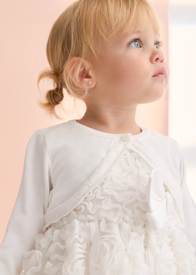 Coprispalle Tricot Bianco 5301/26 corredino e abbigliamento neonato | NANU' BABY