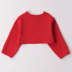 Coprispalle Tricot Cotone Lana Bimba Rosso 3F702/2253 corredino e abbigliamento neonato | NANU' BABY