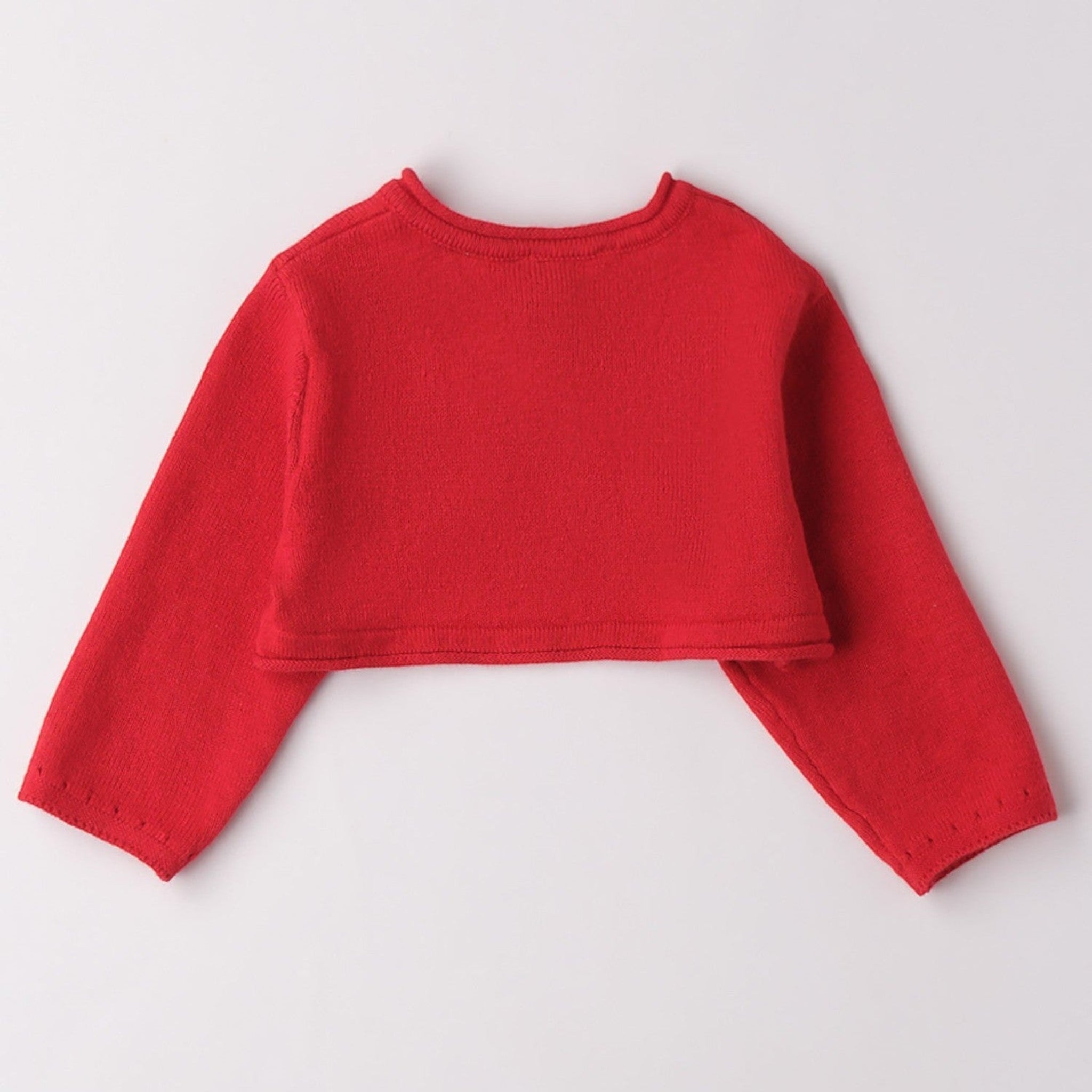 Coprispalle Tricot Cotone Lana Bimba Rosso 3F702/2253 corredino e abbigliamento neonato | NANU' BABY