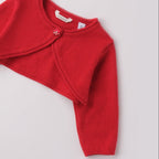 Coprispalle Tricot Cotone Lana Bimba Rosso 3F702/2253 corredino e abbigliamento neonato | NANU' BABY