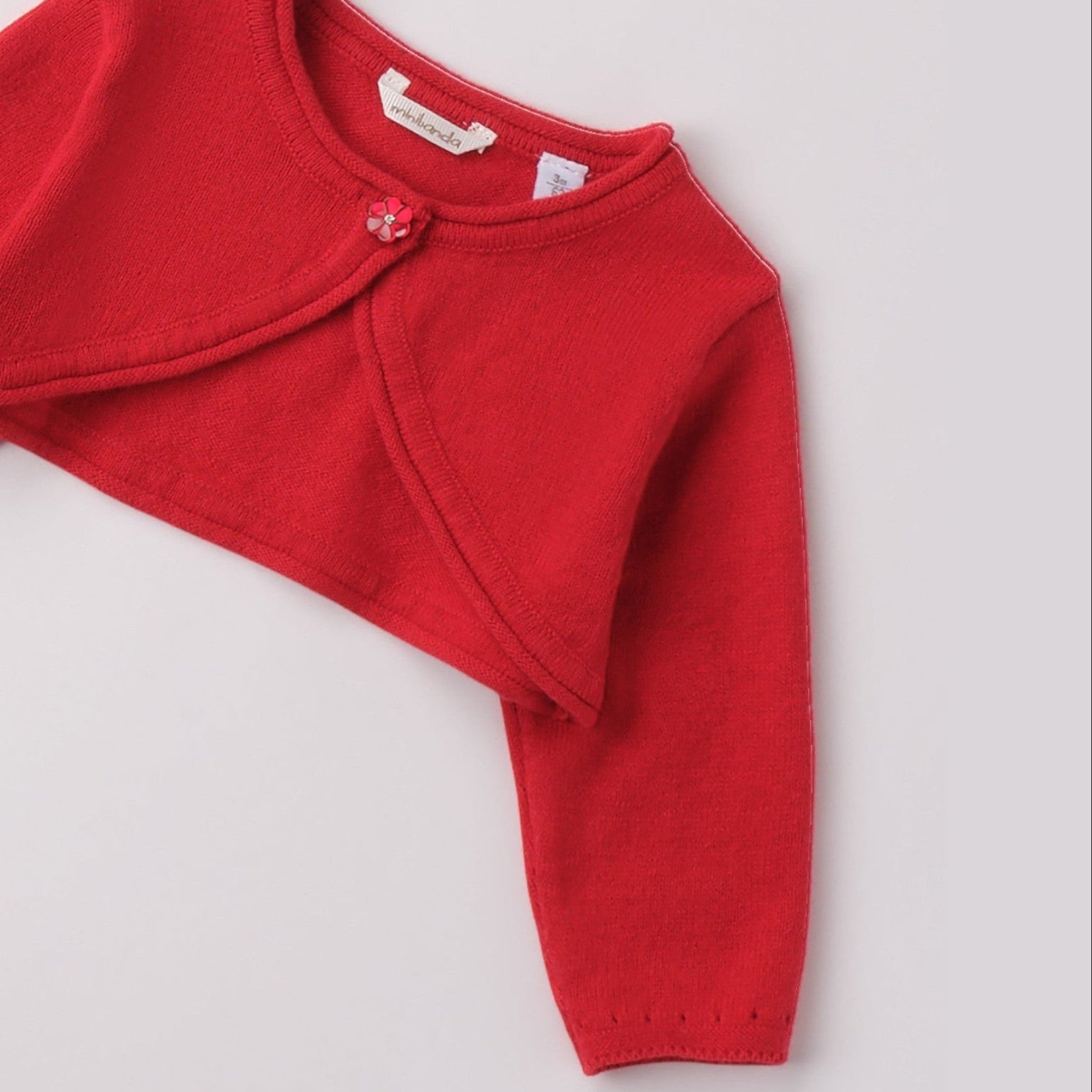 Coprispalle Tricot Cotone Lana Bimba Rosso 3F702/2253 corredino e abbigliamento neonato | NANU' BABY