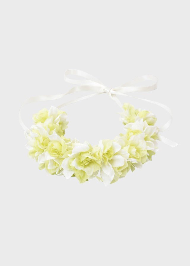 Coroncina Fiori Verde GG25ACC43/V corredino e abbigliamento neonato | NANU' BABY