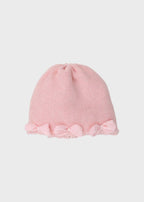 Cuffia Cotone Farfalle Organza Rosa 684 corredino e abbigliamento neonato | NANU' BABY