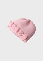 Cuffia Cotone Farfalle Organza Rosa 684 corredino e abbigliamento neonato | NANU' BABY
