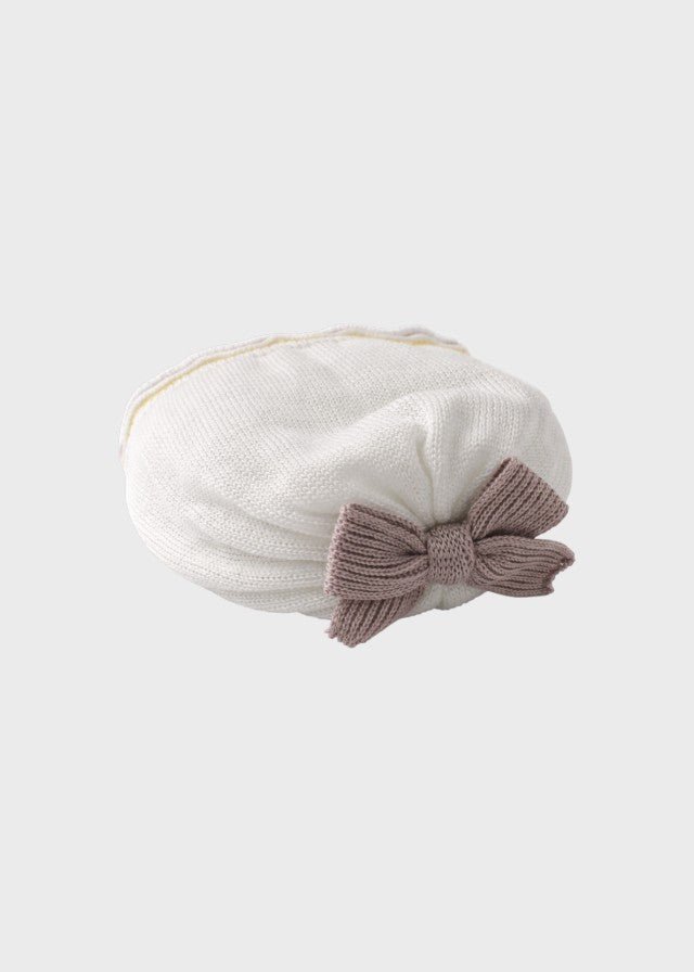 Cuffia Cotone Fiocco Marsala EK1071/R corredino e abbigliamento neonato | NANU' BABY