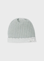 Cuffia Cotone Laccetti Verde EK2471/V corredino e abbigliamento neonato | NANU' BABY