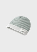 Cuffia Cotone Laccetti Verde EK2471/V corredino e abbigliamento neonato | NANU' BABY