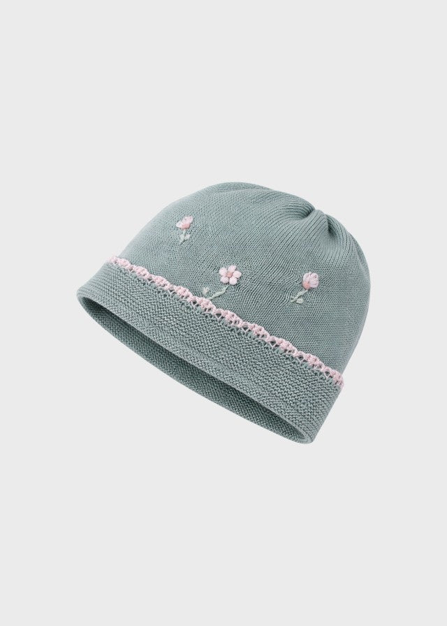 Cuffia Cotone Margherite Verde 667/V corredino e abbigliamento neonato | NANU' BABY