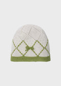 Cuffia Cotone Ricamo Rombi Verde FF788340/4470 corredino e abbigliamento neonato | NANU' BABY