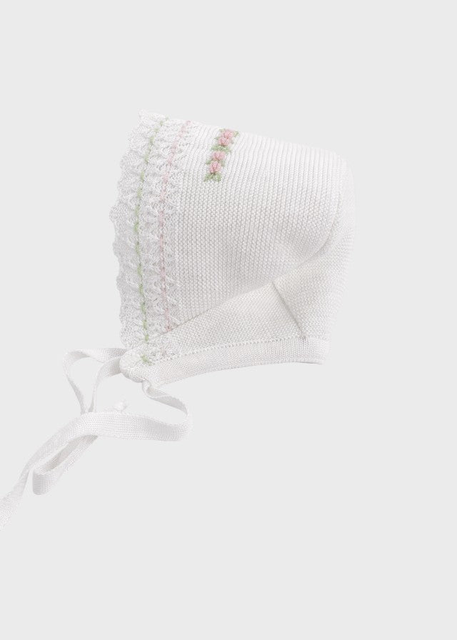 Cuffia Cotone Rosa Pesco EK13CU corredino e abbigliamento neonato | NANU' BABY