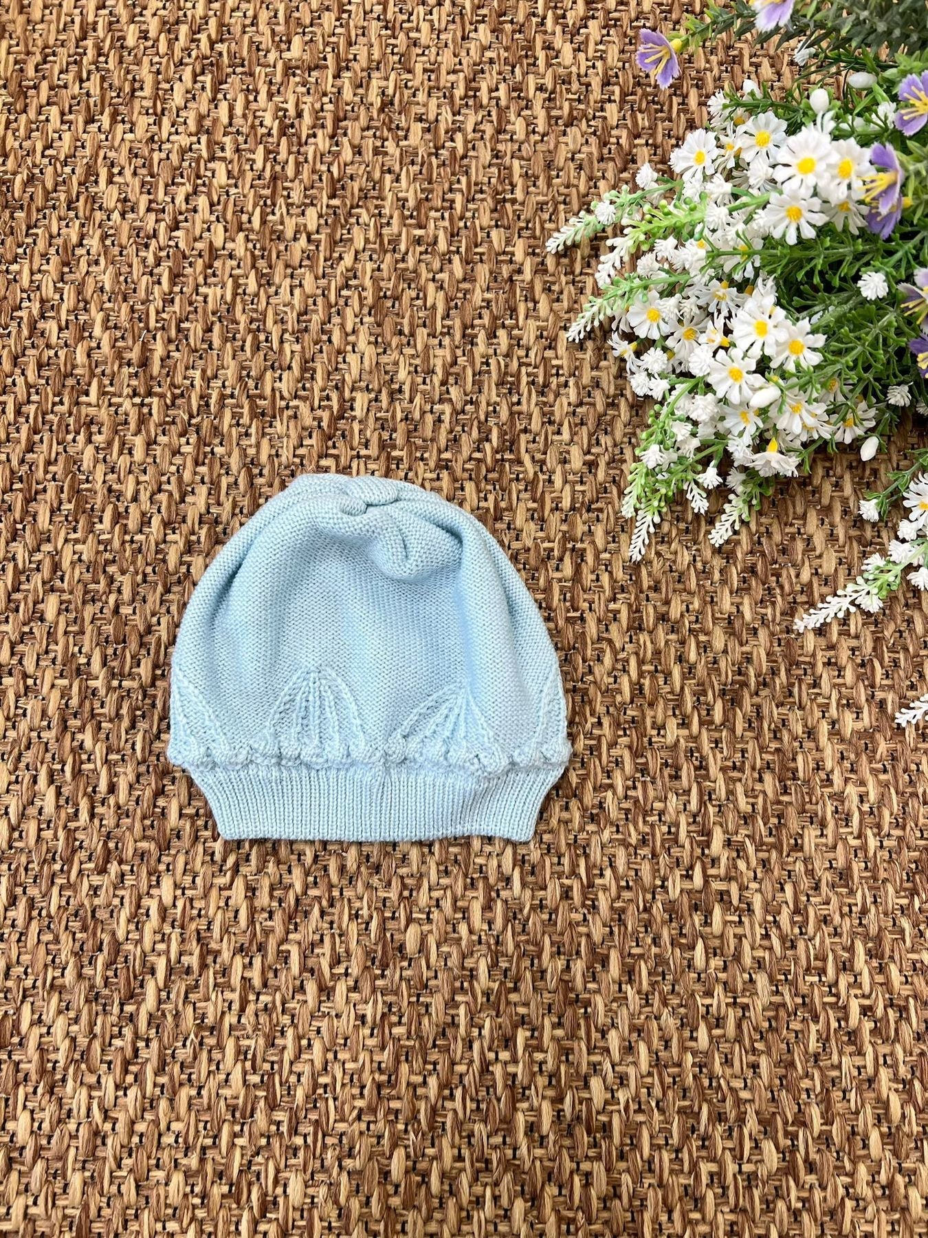 Cuffia fantasia campanelle Neonata AL CAMPIONE IG1571PL corredino e abbigliamento neonato | NANU' BABY
