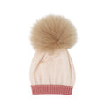 Cuffia Neonata Lana Vergine 100% Natural Rosa Pon Pon IN7171/R corredino e abbigliamento neonato | NANU' BABY