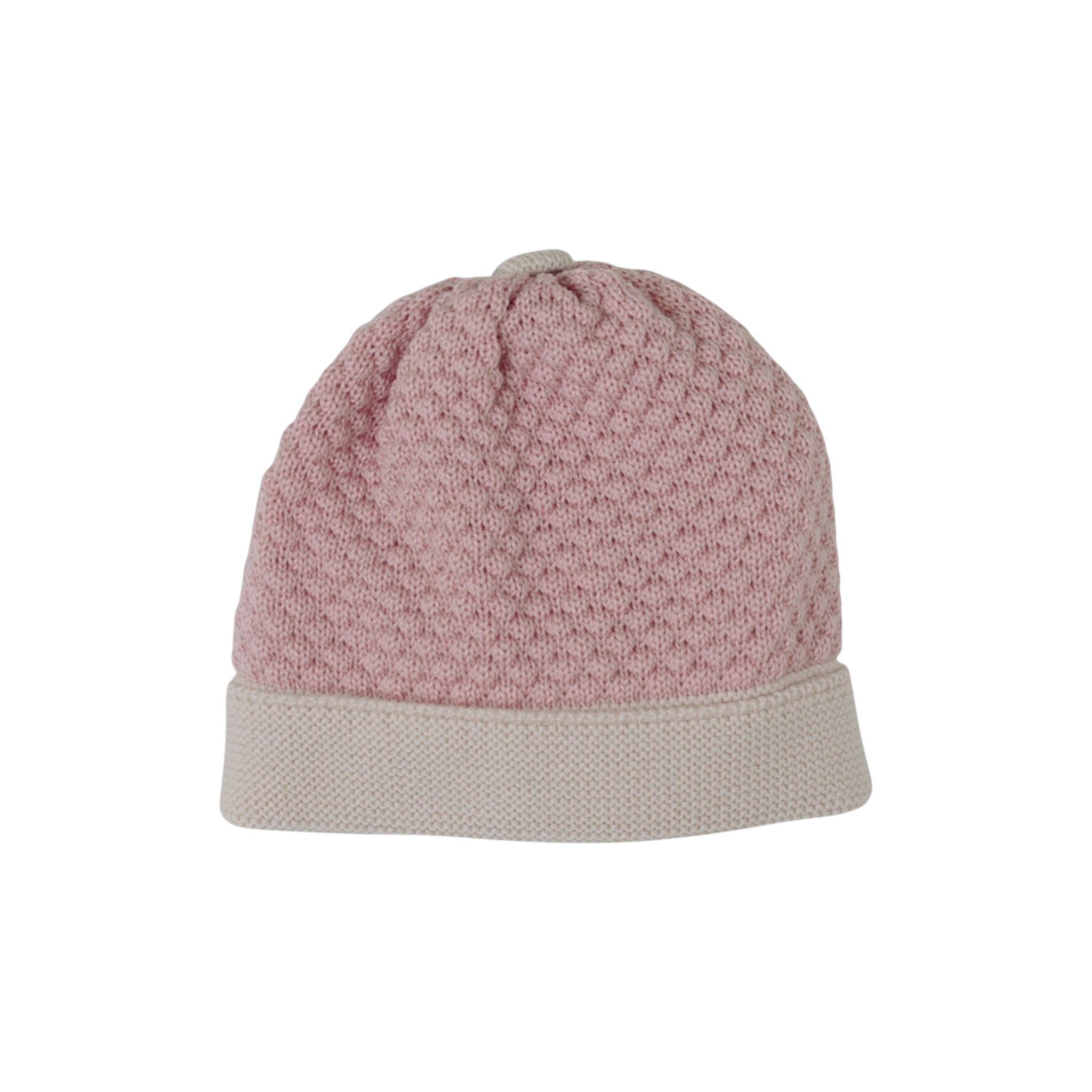 Cuffia Neonata Lana Vergine 100% Rosa IN5771BT/R corredino e abbigliamento neonato | NANU' BABY