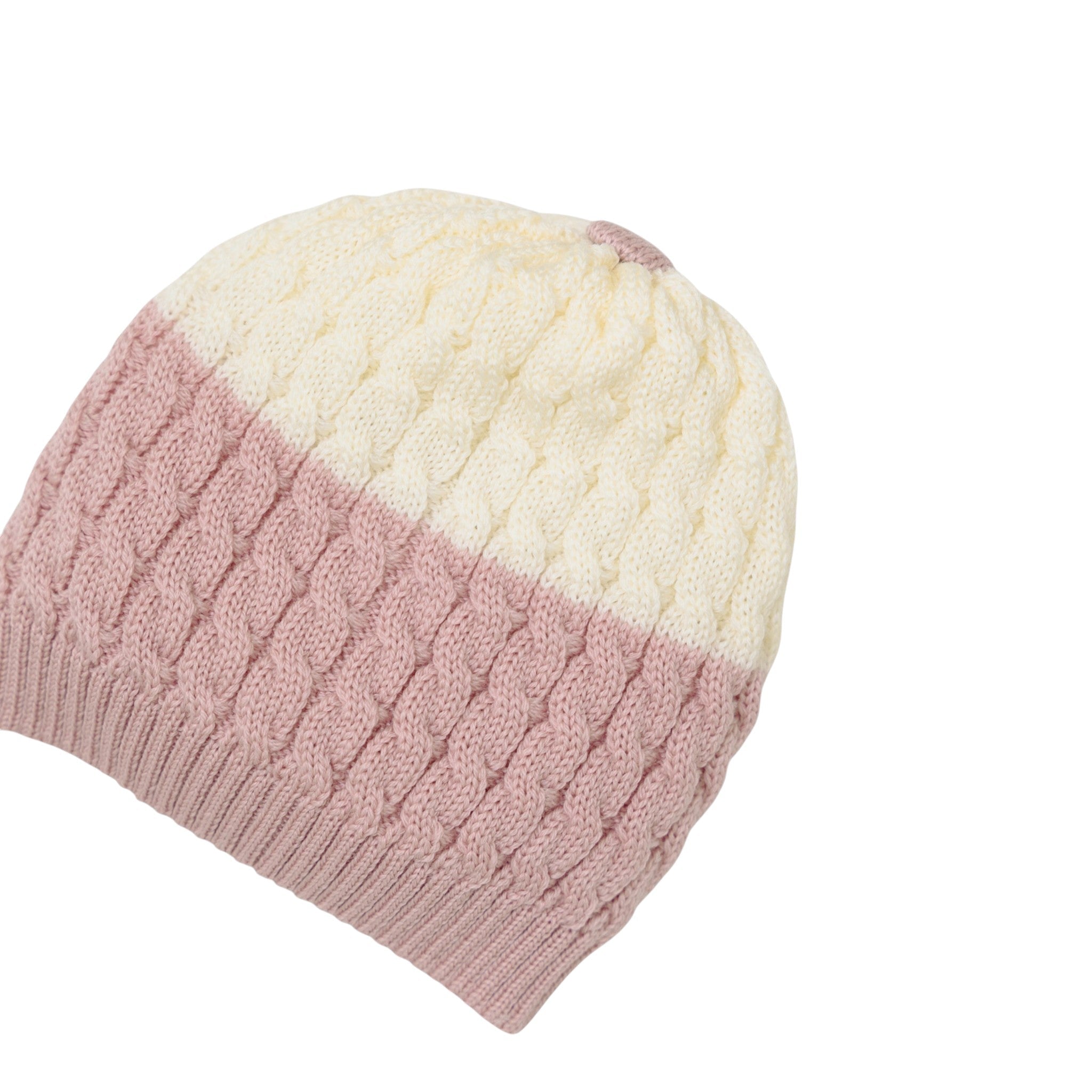 Cuffia Neonata Lana Vergine 100% Rosa IN6871BT/R corredino e abbigliamento neonato | NANU' BABY