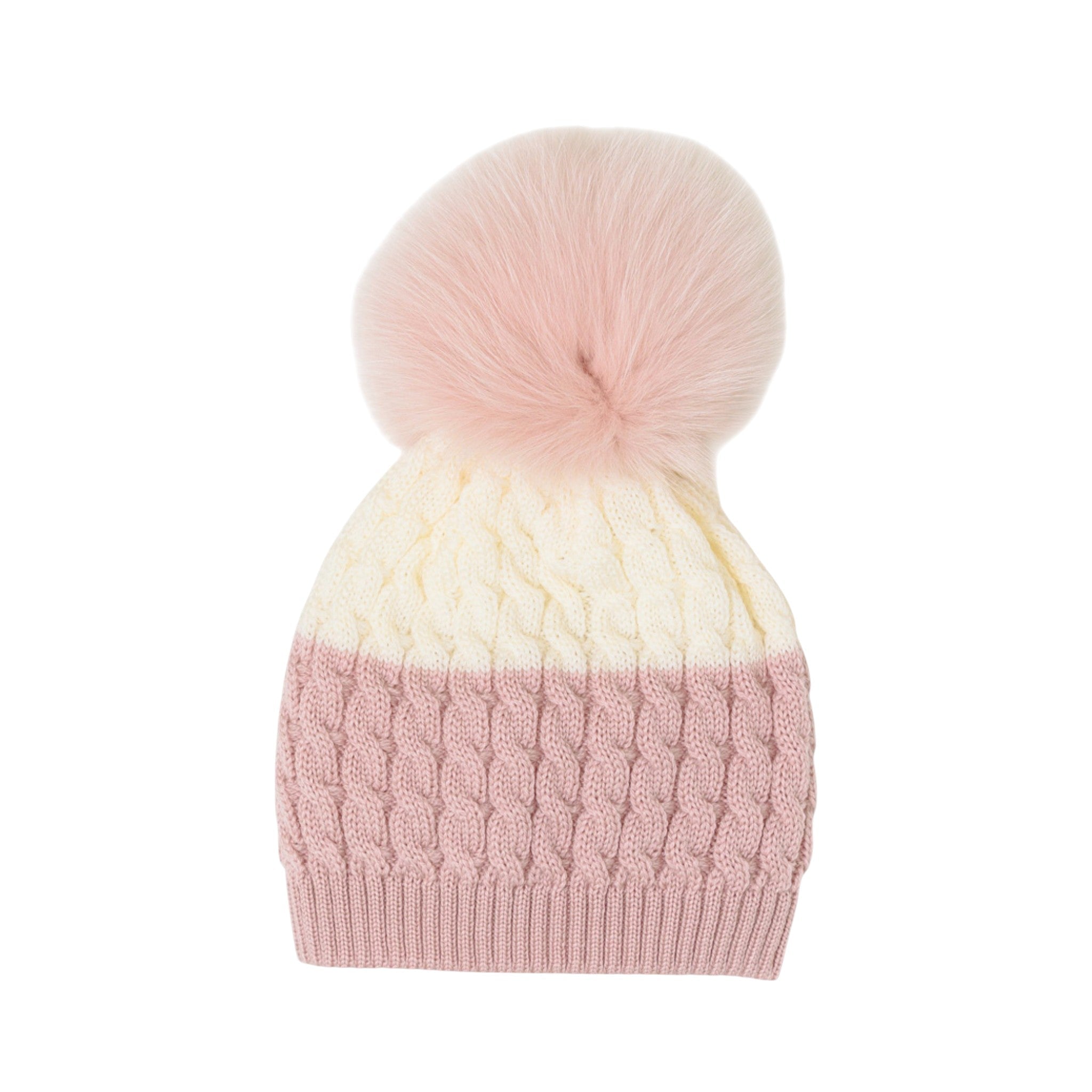 Cuffia Neonata Lana Vergine 100% Rosa IN6871/R corredino e abbigliamento neonato | NANU' BABY
