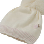 Cuffia Neonata Lana Vergine 100% Vaniglia Fiore Pon Pon IN1071/V corredino e abbigliamento neonato | NANU' BABY