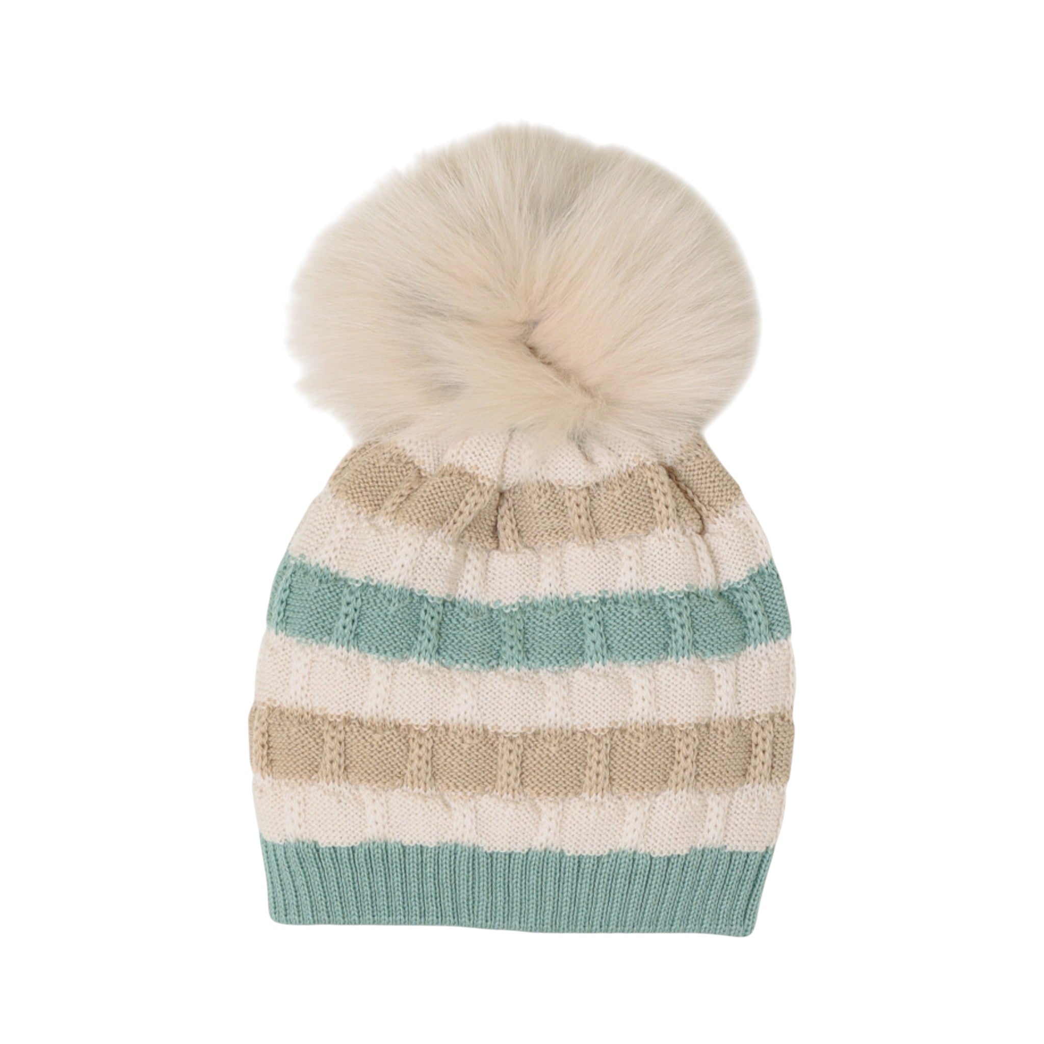 Cuffia Neonata Lana Vergine 100% Verde Vaniglia IN2371/V corredino e abbigliamento neonato | NANU' BABY