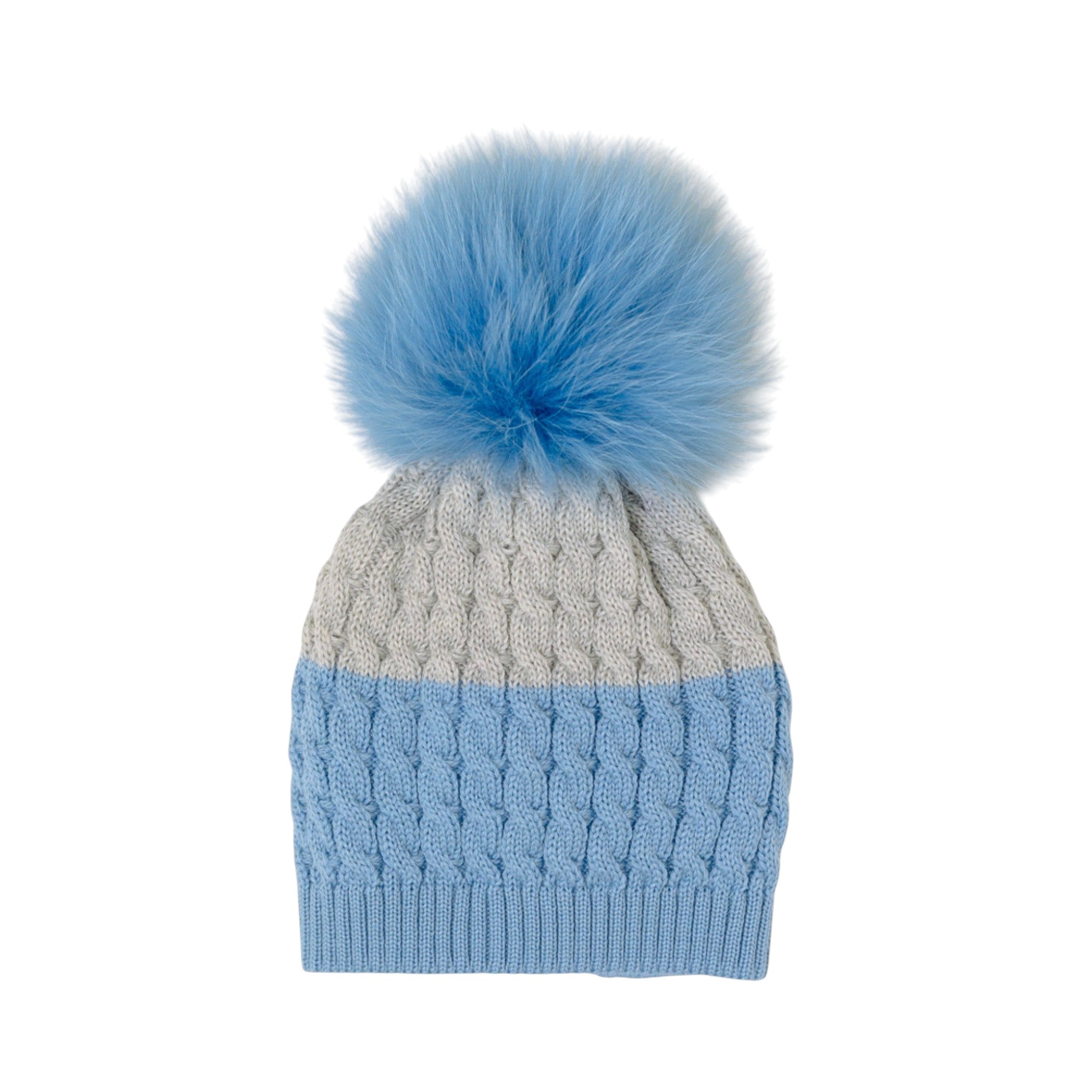 Cuffia Neonato Lana Vergine 100% Cielo IN6871/C corredino e abbigliamento neonato | NANU' BABY