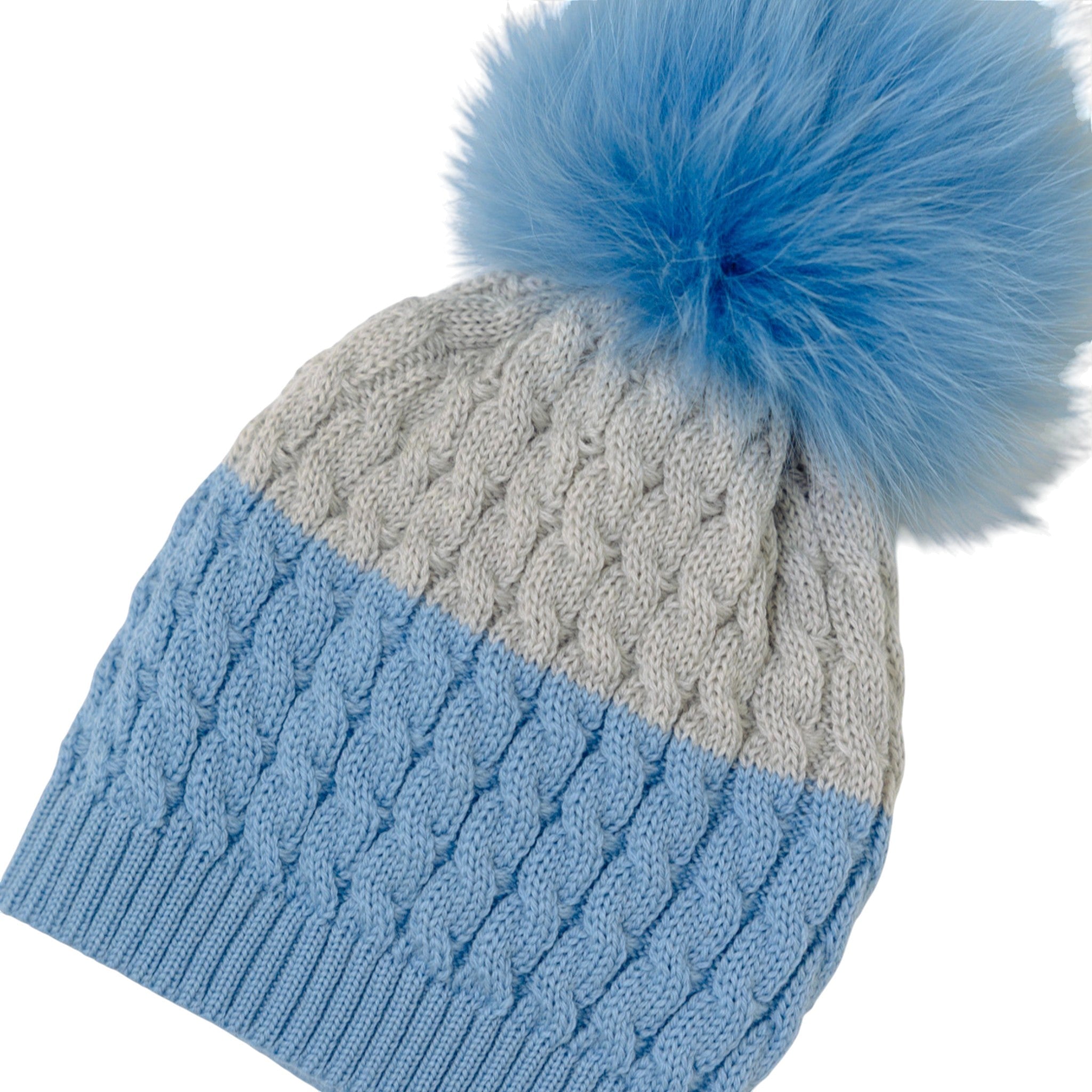 Cuffia Neonato Lana Vergine 100% Cielo IN6871/C corredino e abbigliamento neonato | NANU' BABY