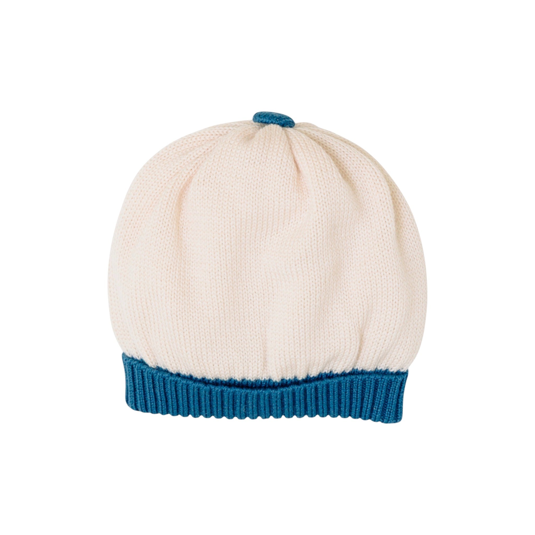Cuffia Neonato Lana Vergine 100% Natural Zaffiro IN7171BT/Z corredino e abbigliamento neonato | NANU' BABY