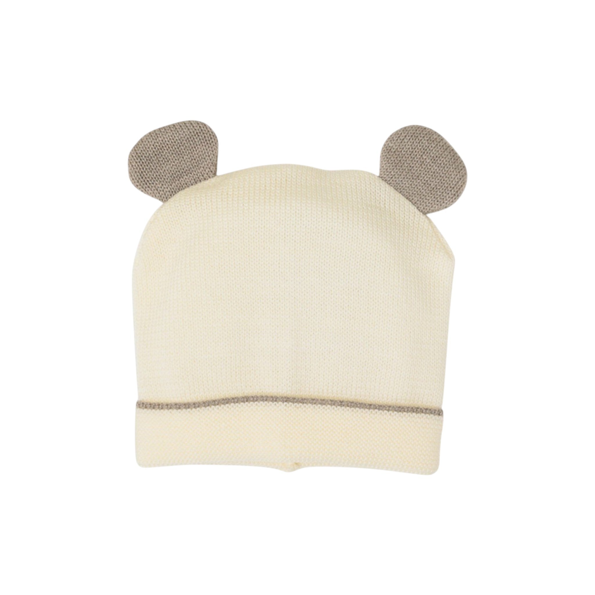 Cuffia Neonato Lana Vergine 100% Vaniglia IN5871/V corredino e abbigliamento neonato | NANU' BABY