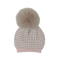 Cuffia Pon Pon Neonata Lana Vergine 100% Rosa IN5371/R corredino e abbigliamento neonato | NANU' BABY