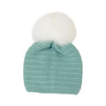 Cuffia Pon Pon Neonato Lana Vergine 100% Verde Salvia IN6671 corredino e abbigliamento neonato | NANU' BABY