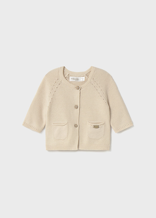 Beige Cotton Thread Cardigan 1307/BE