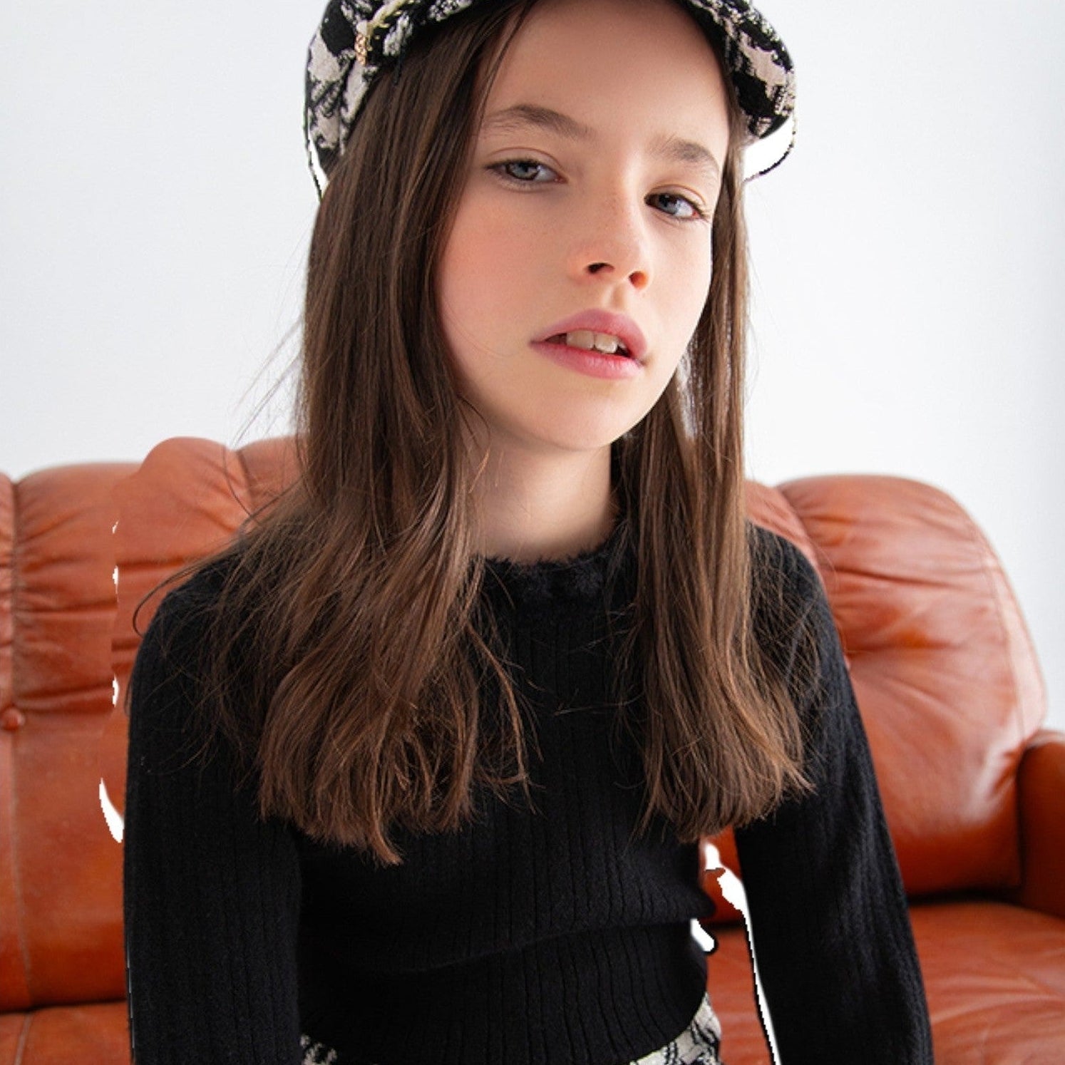 Dolcevita tricot costine comb Bimba Nero 5835/84 corredino e abbigliamento neonato | NANU' BABY