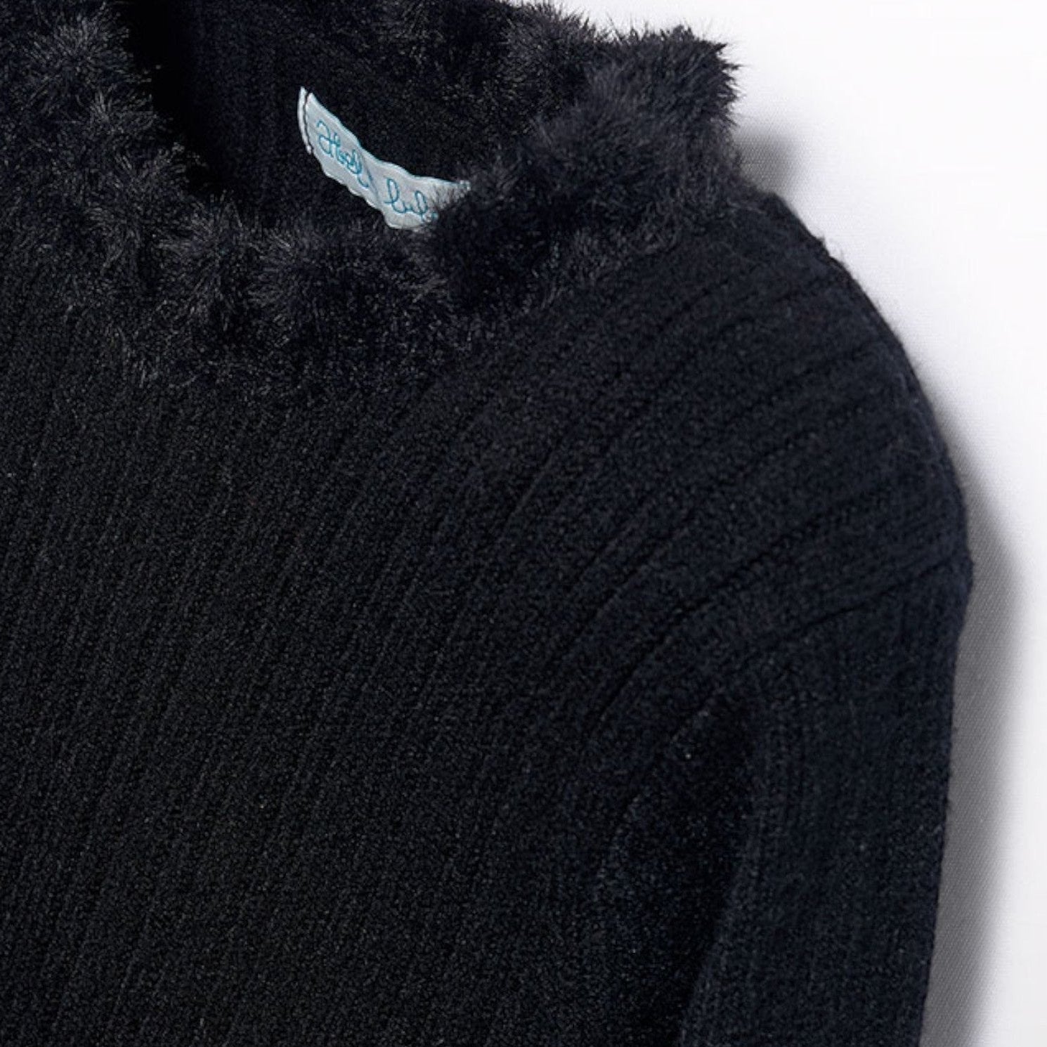 Dolcevita tricot costine comb Bimba Nero 5835/84 corredino e abbigliamento neonato | NANU' BABY