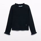 Dolcevita tricot costine comb Bimba Nero 5835/84 corredino e abbigliamento neonato | NANU' BABY