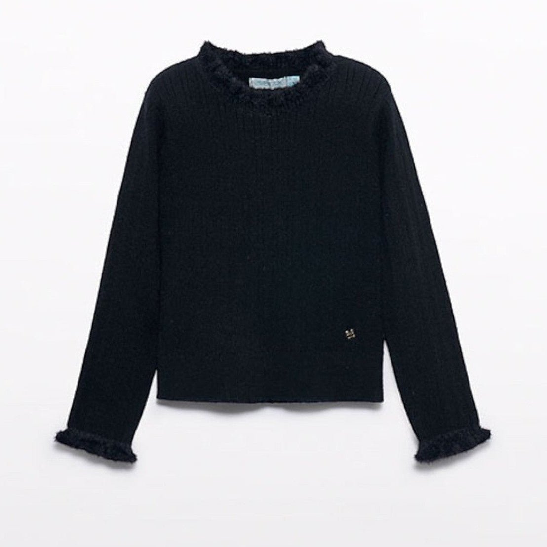 Dolcevita tricot costine comb Bimba Nero 5835/84 corredino e abbigliamento neonato | NANU' BABY