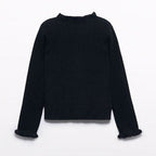 Dolcevita tricot costine comb Bimba Nero 5835/84 corredino e abbigliamento neonato | NANU' BABY