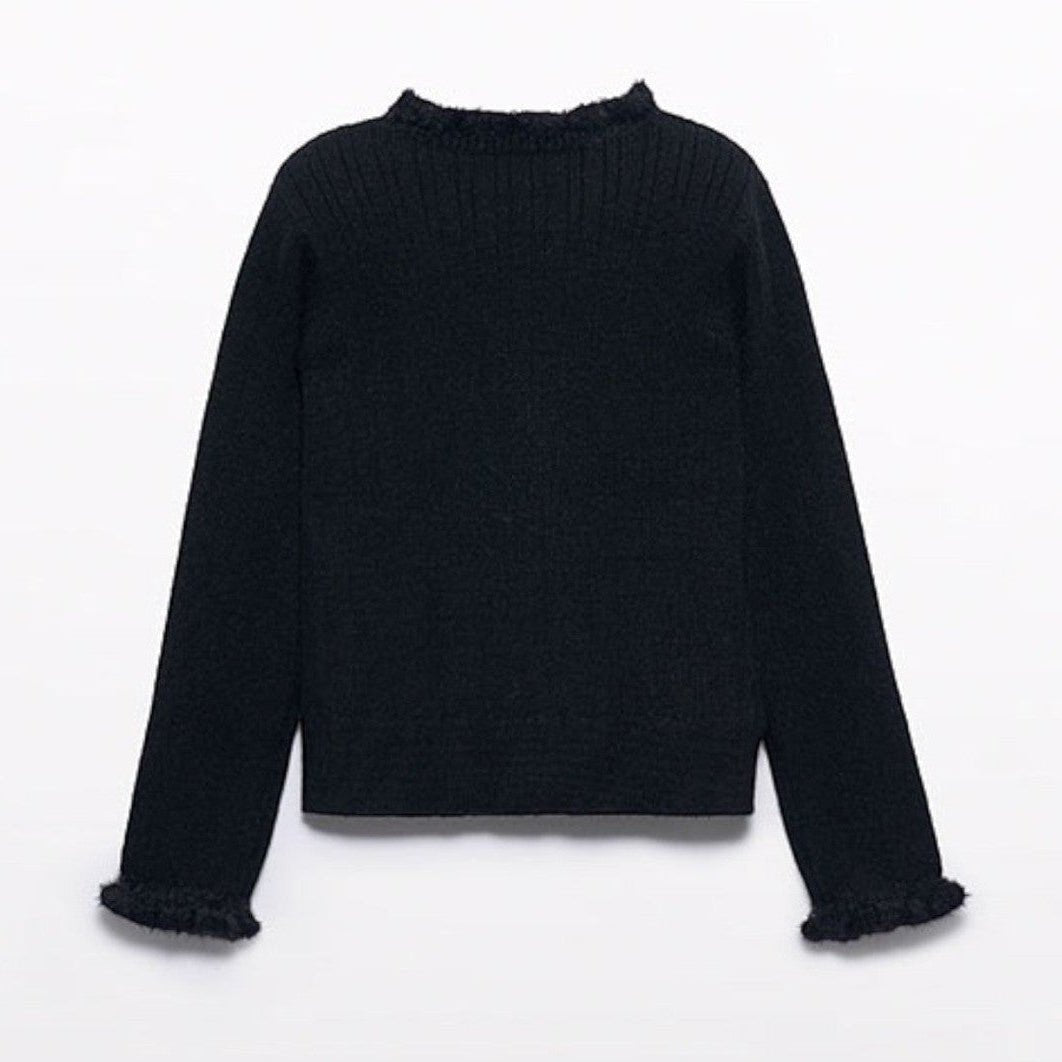 Dolcevita tricot costine comb Bimba Nero 5835/84 corredino e abbigliamento neonato | NANU' BABY