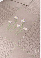 Decorated Cotton Blanket Dove Grey 7564/T