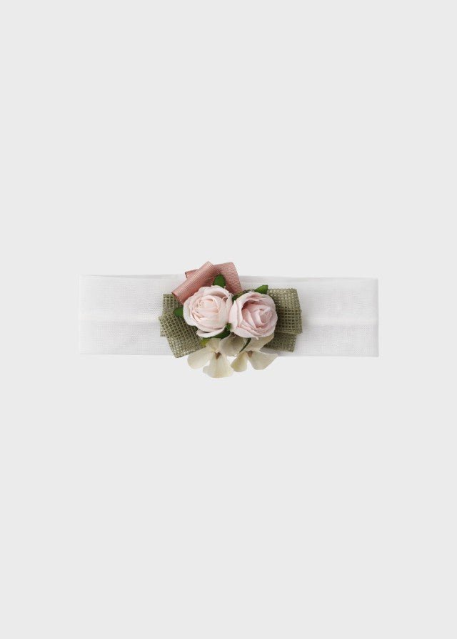 Fascia Bianca Fiore Verde corredino e abbigliamento neonato | NANU' BABY
