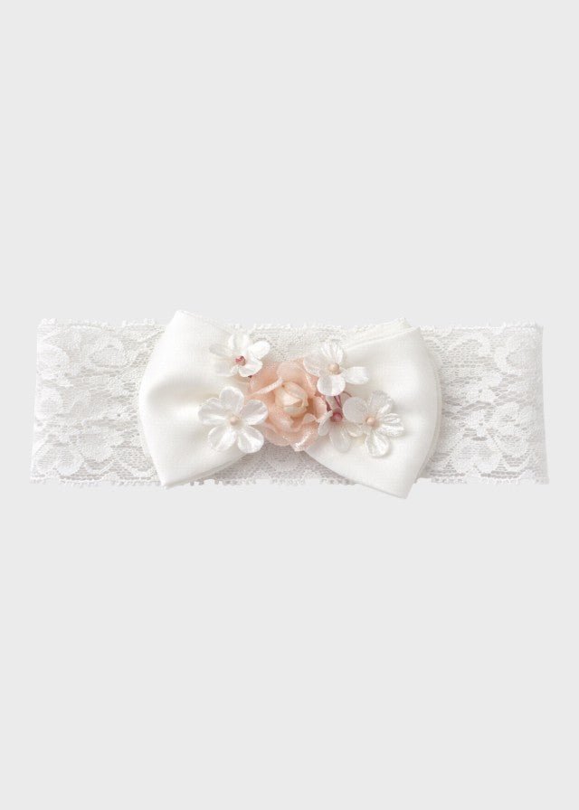 Fascia Capelli Cerimonia Bianca FA082 corredino e abbigliamento neonato | NANU' BABY