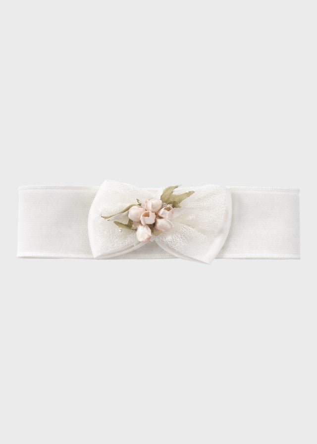 Fascia Capelli Cerimonia Bianca FA099 corredino e abbigliamento neonato | NANU' BABY