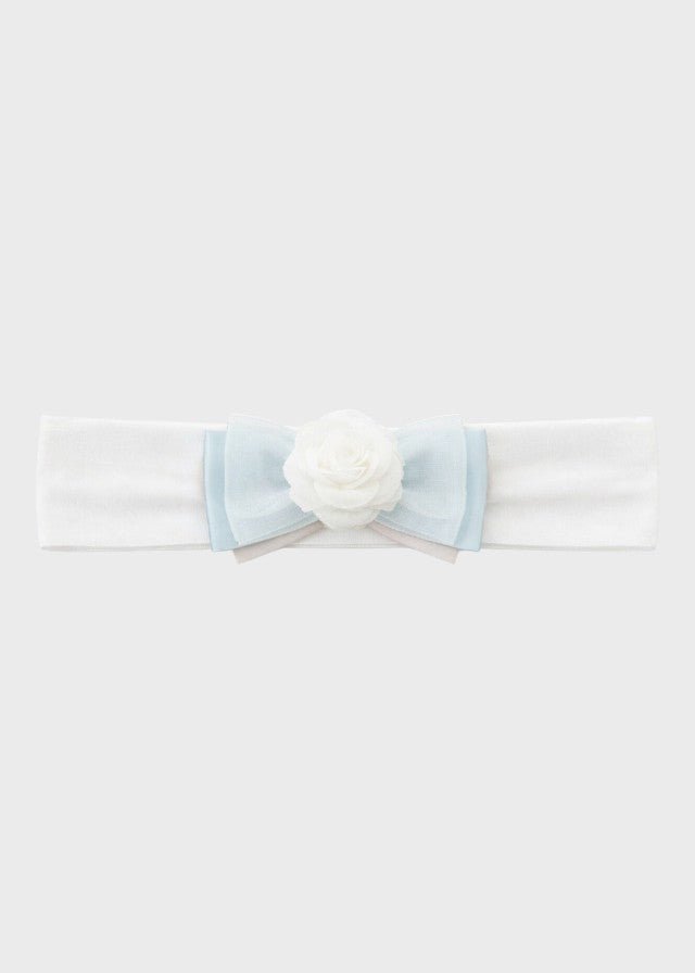 Fascia Capelli Cerimonia Bianca FB080/C corredino e abbigliamento neonato | NANU' BABY