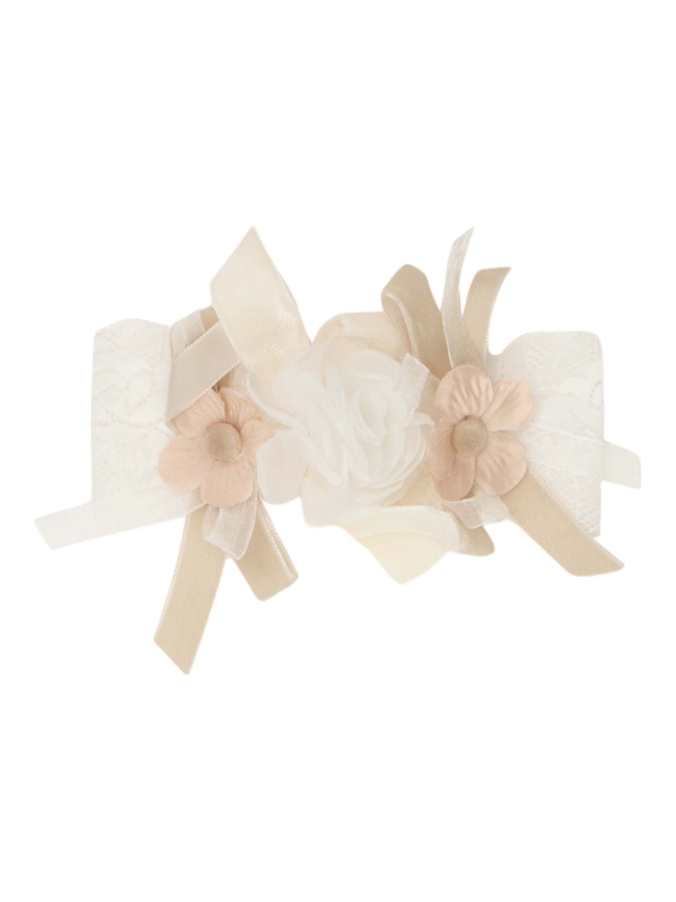 Fascia Cerimonia Flower Vaniglia IK329FA corredino e abbigliamento neonato | NANU' BABY