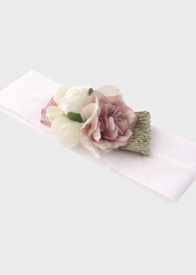 Fascia Tulle Fiore Bianco corredino e abbigliamento neonato | NANU' BABY