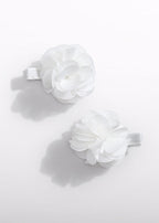 Fermagli Fiori Chiffon Bianco 5470/48 corredino e abbigliamento neonato | NANU' BABY