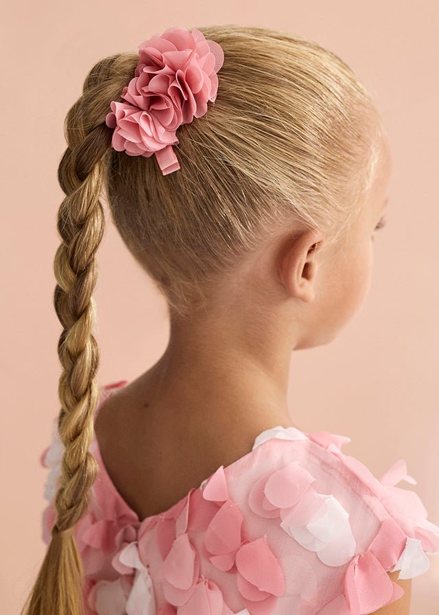 Fermagli Fiori Chiffon Rosa 5470/49 corredino e abbigliamento neonato | NANU' BABY