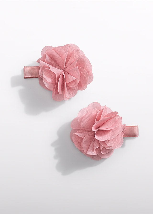 Fermagli Fiori Chiffon Rosa 5470/49 corredino e abbigliamento neonato | NANU' BABY
