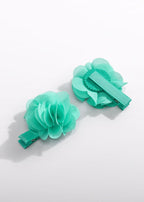 Fermagli Fiori Chiffon Turchese 5470/50 corredino e abbigliamento neonato | NANU' BABY