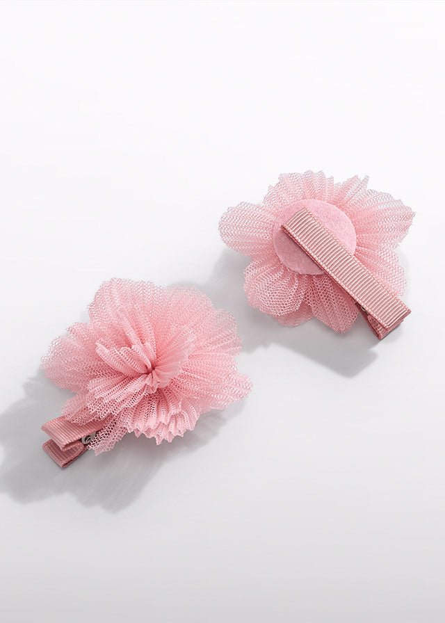 Fermagli Fiori Tulle Rosa 5467/64 corredino e abbigliamento neonato | NANU' BABY