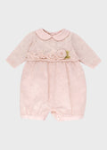 Pink Decorated Cotton Romper PEARL FLOWER 7123