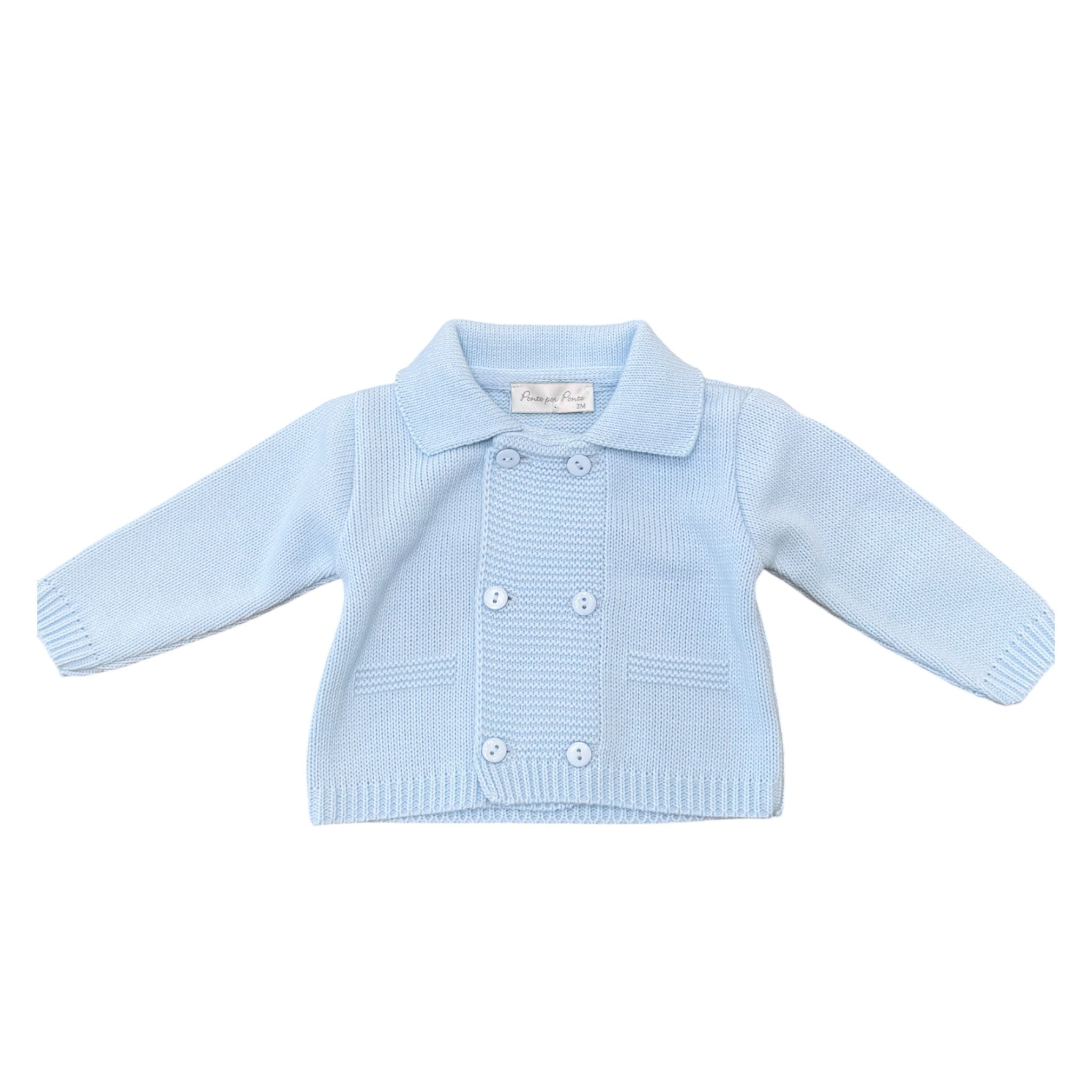 Giacca Cerimonia Bimbo Misto Cotone Cielo - PONTO POR PONTO 3/878 - C corredino e abbigliamento neonato | NANU' BABY