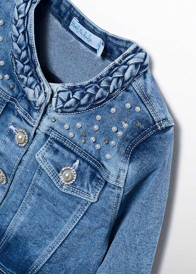 Giacca Denim Perle Blu 5307/35 corredino e abbigliamento neonato | NANU' BABY