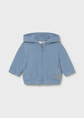 Giacca Felpa Cappuccio Cerniera Turchese 1488/19 corredino e abbigliamento neonato | NANU' BABY